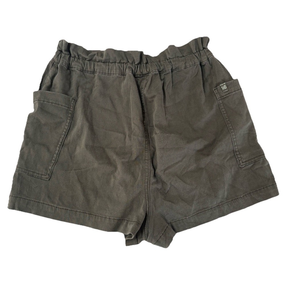 UNIONBAY Women Cargo Paperbag Shorts Large LG Green Elastic Waist Utility Soft